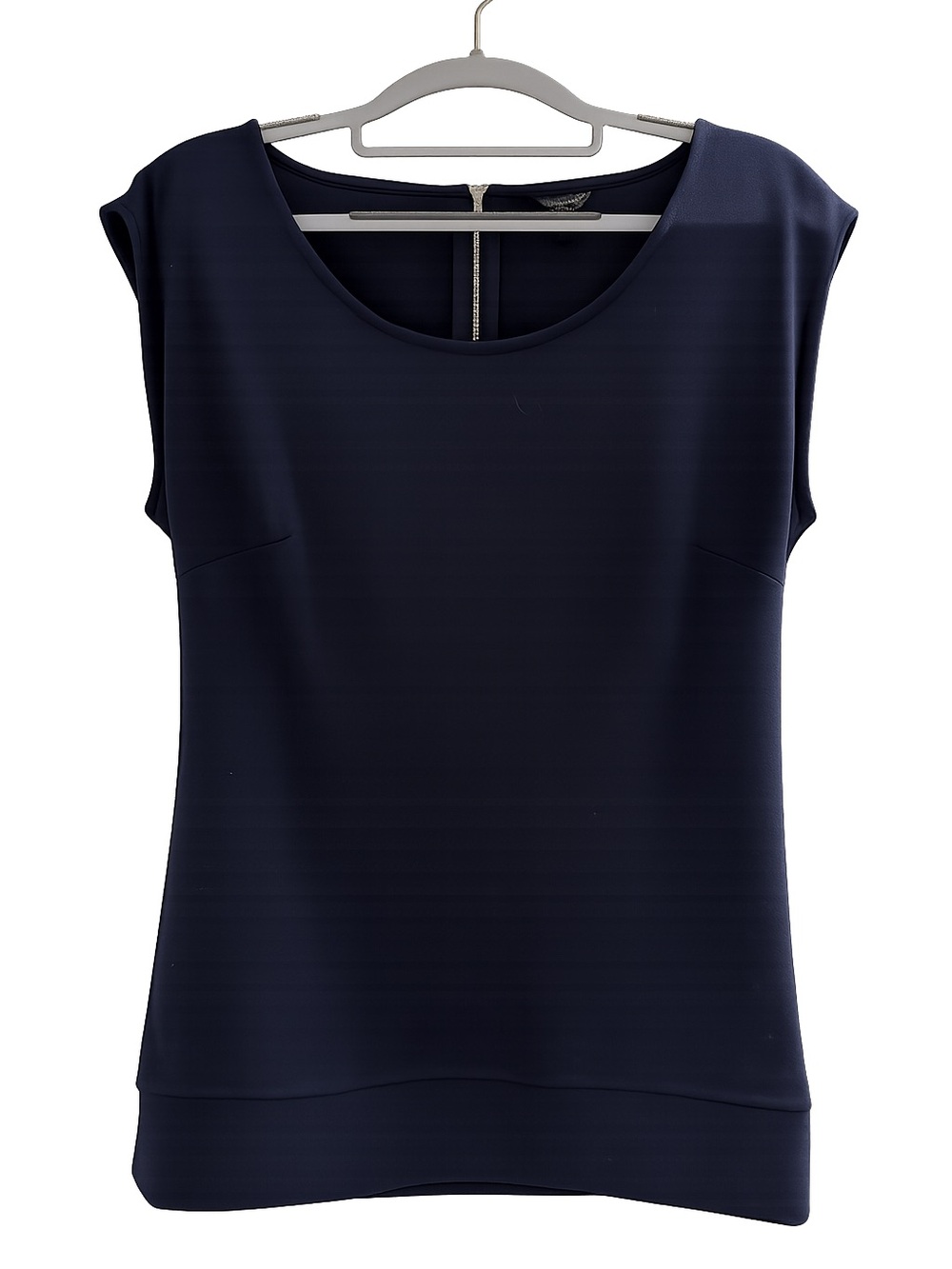 Women's Navy Sleeveless Round-Neck Top - Classic Staple